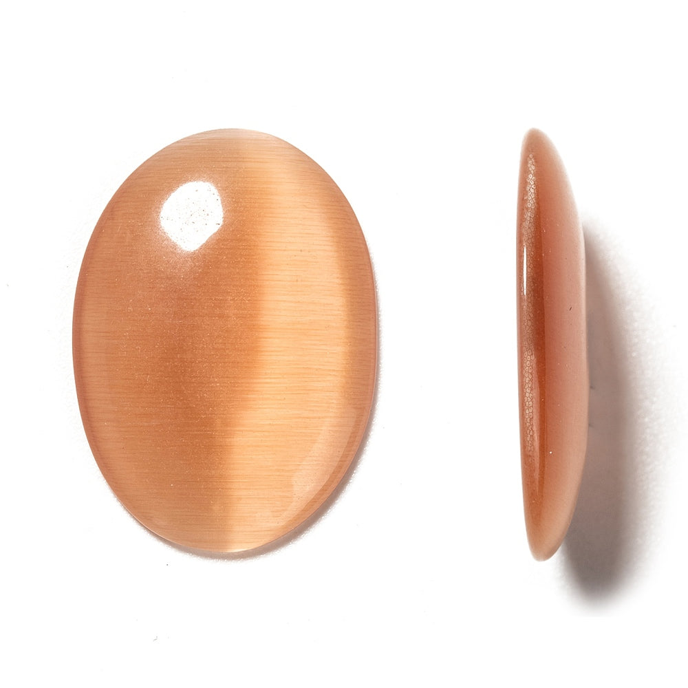 Cat's Eye Cabochon - 18x25mm - Oval - Peach Fuzz (5)