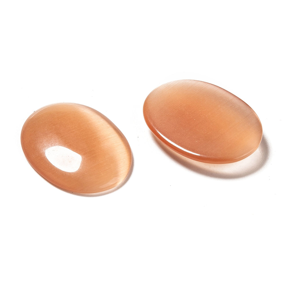 Cat's Eye Cabochon - 18x25mm - Oval - Peach Fuzz (5)