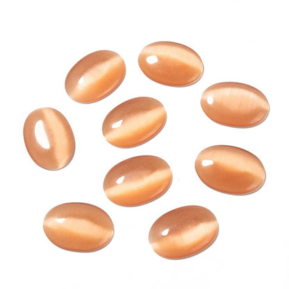 Cat's Eye Cabochon - 18x25mm - Oval - Peach Fuzz (5)