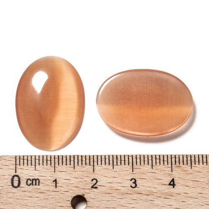 Cat's Eye Cabochon - 18x25mm - Oval - Peach Fuzz (5)