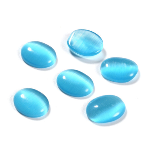Cat's Eye Cabochon - 18x25mm - Oval - Aquamarine (5)