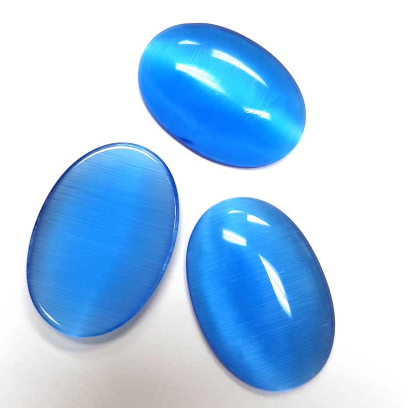 Cat's Eye Cabochon - 18x25mm - Oval - Sapphire (5)