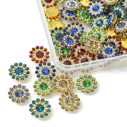 Sew-on Rhinestones - Flower Button Montees - Assorted Colours (Pack)