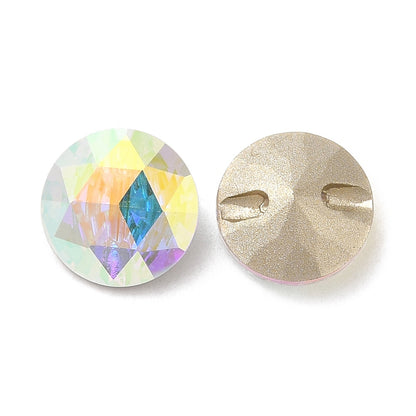 Rhinestone Button - 10mm - Faceted Round - AB Mix (9)