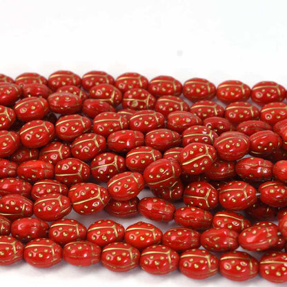 Ladybug - Opaque Red with Gold Wash (25pc)
