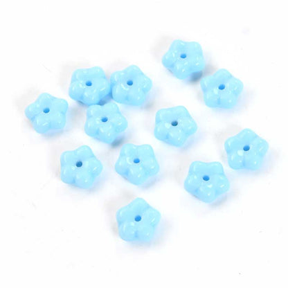 Glass Bead Daisy Spacers - 7mm - Light Sky Blue (25)