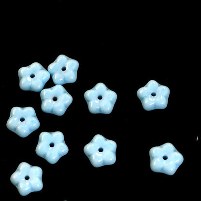 Glass Bead Daisy Spacers - 7mm - Light Sky Blue (25)