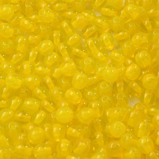 Glass Bead - 5mm - Round Druk - Opaline Canary Yellow (50)