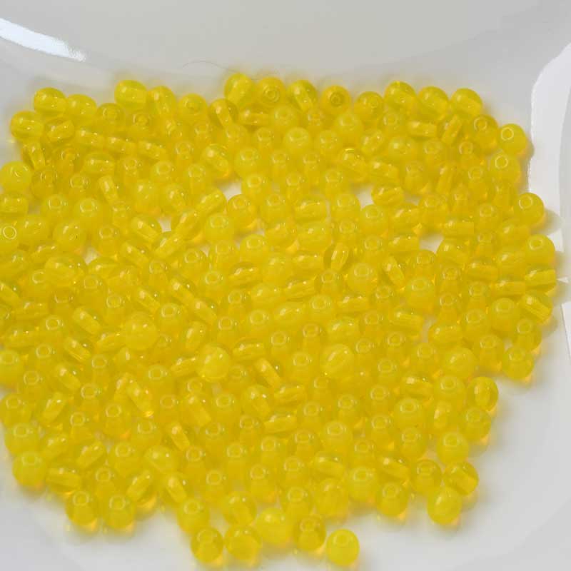 Glass Bead - 5mm - Round Druk - Opaline Canary Yellow (50)