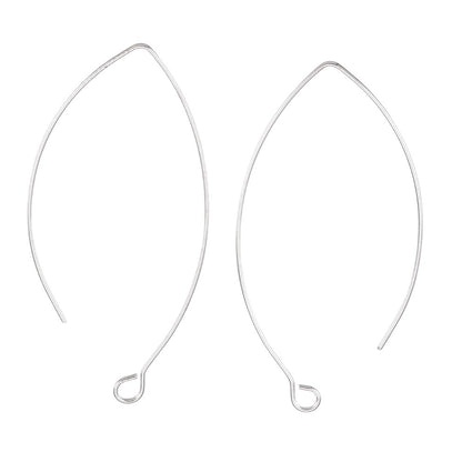 Earring - Big Arch Wire Hook - Platinum Plated (2 pairs)