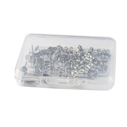Earring - Flat Studs for Gluing with Clutch - Stainless Steel (20 pairs)