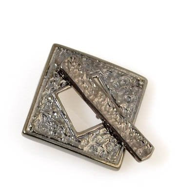 Toggle Clasp -  Textured Square - Gunmetal