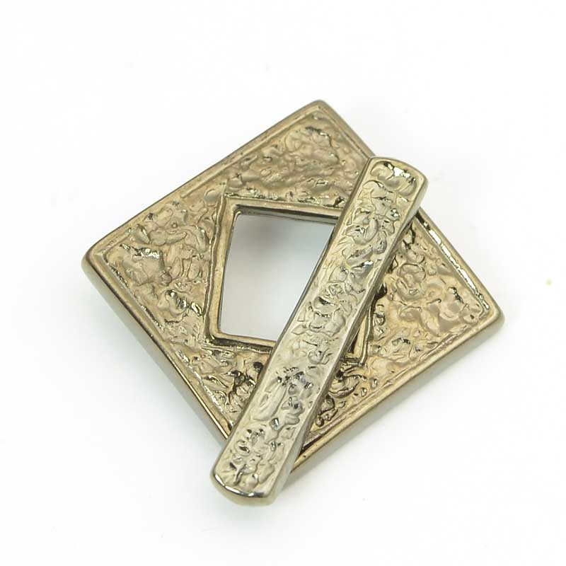 Toggle Clasp -  Textured Square - Gunmetal