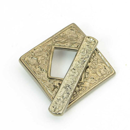 Toggle Clasp -  Textured Square - Gunmetal