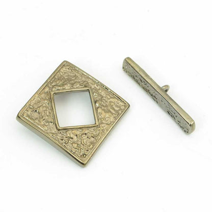 Toggle Clasp -  Textured Square - Gunmetal