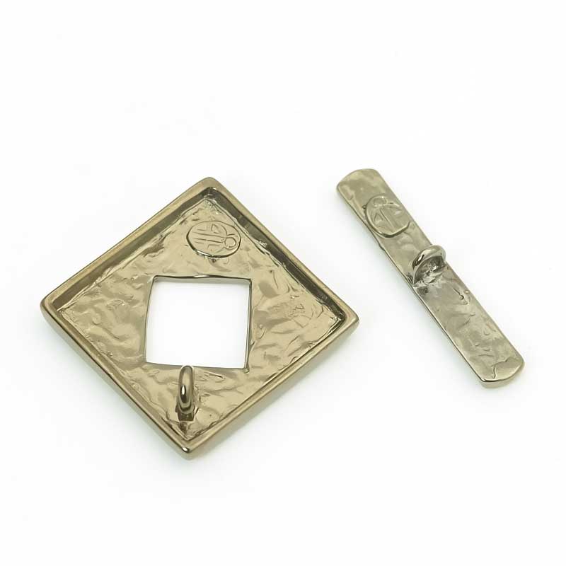 Toggle Clasp -  Textured Square - Gunmetal