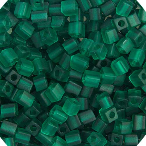 Miyuki Cube - 4mm - Transparent Matt Emerald