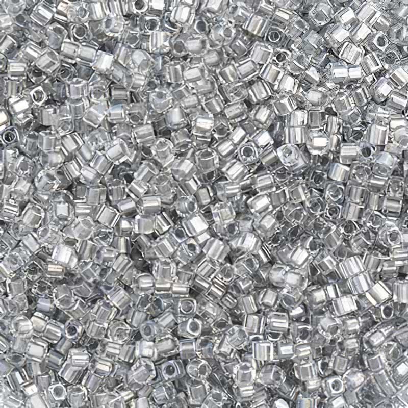 Miyuki Cube - 1.8mm - Sparkle Crystal Pewter-Lined