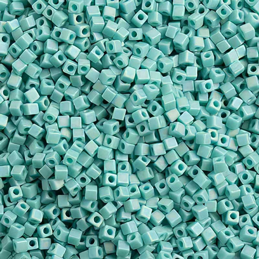 Miyuki Cube - 1.8mm - Matte Turquoise Green AB