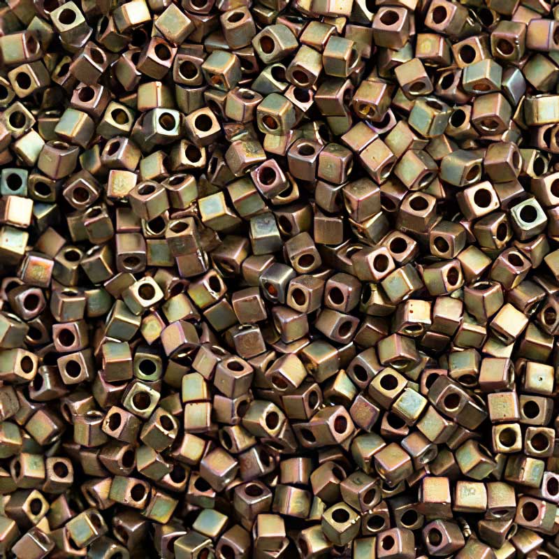 Miyuki Cube - 1.8mm - Matte Metallic Green Pink AB