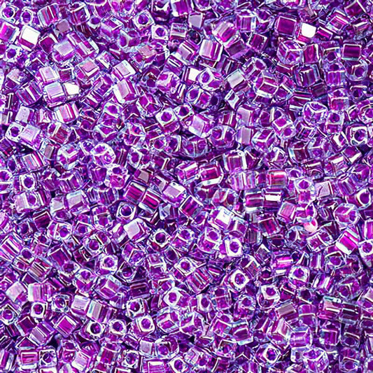 Miyuki Cube - 1.8mm - Aqua / Hot Pink Luster