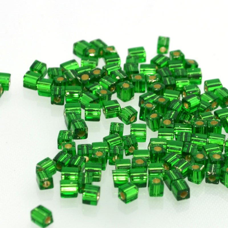 Miyuki Cube - 3mm - Silver Lined Grass Green