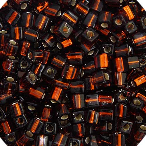 Miyuki Cube - 4mm - Silverlined Brown