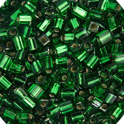 Miyuki Cube - 4mm - Silverlined Grass Green