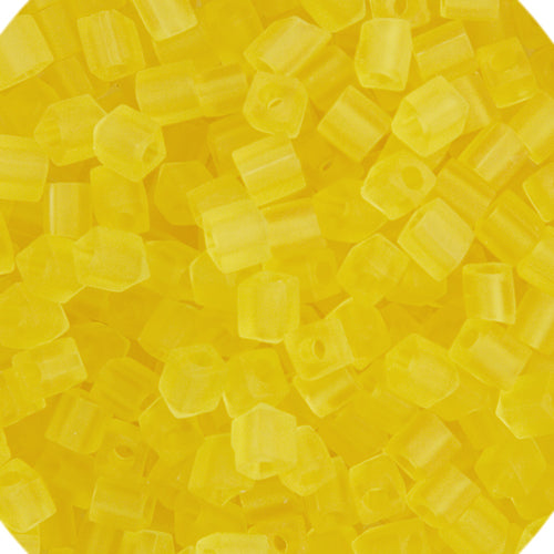 Miyuki Cube - 4mm - Transparent Frost Yellow