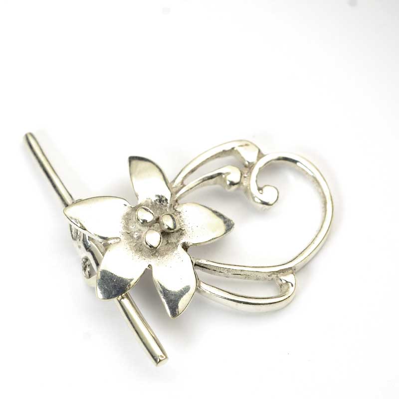 Toggle Clasp Frilly Lily - Sterling Silver