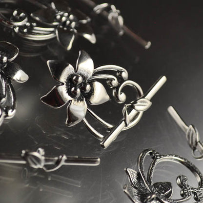 Toggle Clasp Frilly Lily - Sterling Silver
