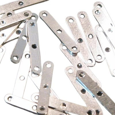 Separator/Connector - 3-Hole - Flat Bar - Sterling