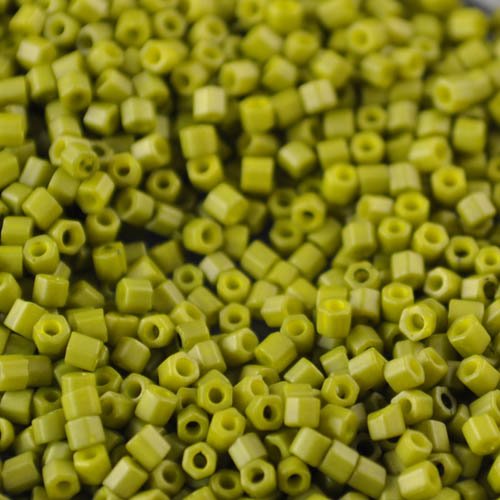 Toho Seed Beads Hex - 11/0 - Frosted Opaque Poison Green