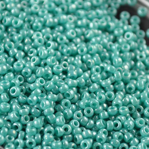 Toho Seed Beads - 11/0 - Opaque Lustered Green Turquoise