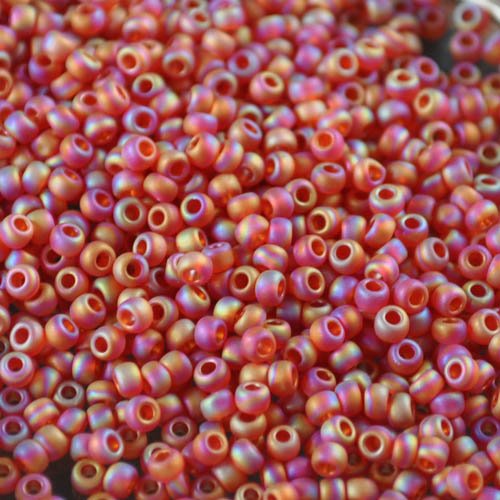 Toho Seed Beads - 11/0 - Transparent Frosted Rainbow Ruby