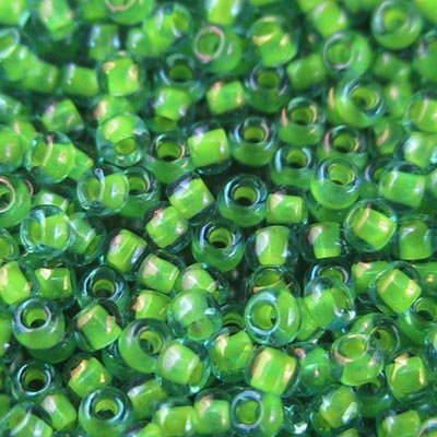 Toho Seed Beads - 11/0 - Inside Color Lime Green/Aqua