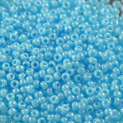 Toho Seed Beads - 11/0 - Opaque Light Sky Blue Rainbow