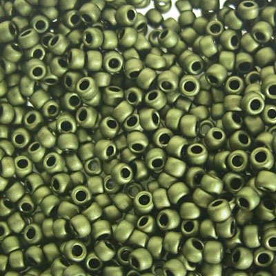 Toho Seed Beads - 11/0 - Matte Opaque Olive Green
