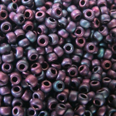 Toho Seed Beads - 11/0 - Matt Opaque Raku Plum/Blue Iris