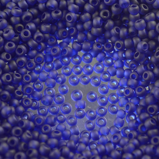 Toho Seed Beads - 11/0 - Frosted Transparent Dark Sapphire