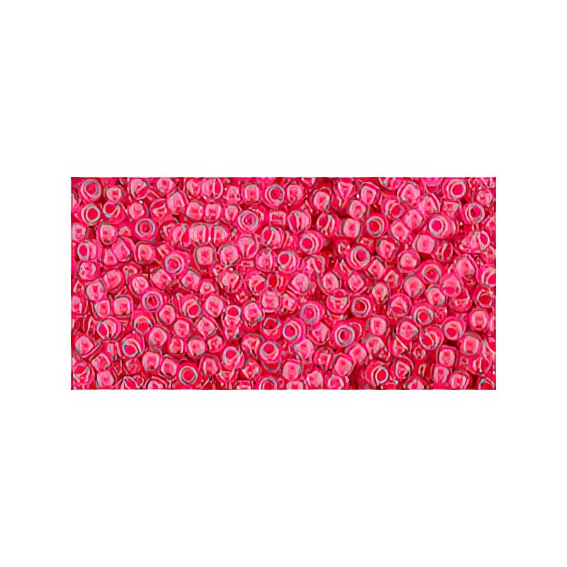 Toho Seed Beads - 11/0 - Inside Color Luminous Neon Pink
