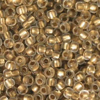 Toho Seed Beads - 11/0 - Matte Inside Color Gold/Crystal