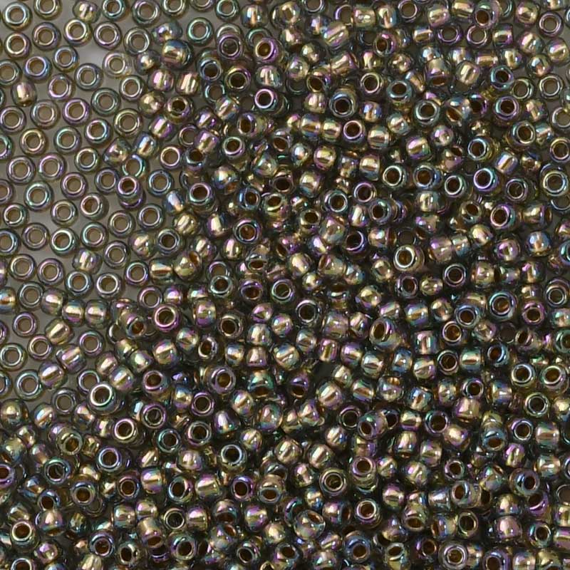Toho Seed Beads - 11/0 - Gold Lined Rainbow Black Diamond