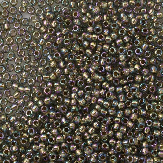 Toho Seed Beads - 11/0 - Gold Lined Rainbow Black Diamond