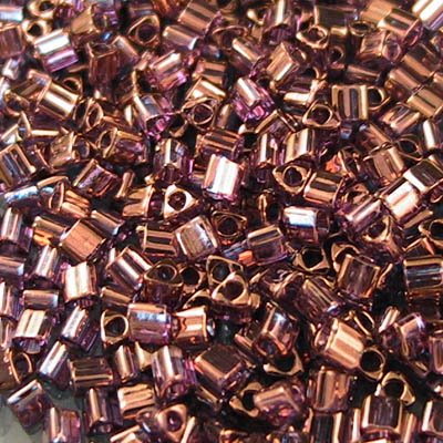 Toho Triangles - 11/0 - Gold Lustered Light Raspberry