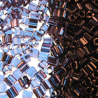 Toho Triangles - 11/0 - Gold Lustered Light Raspberry