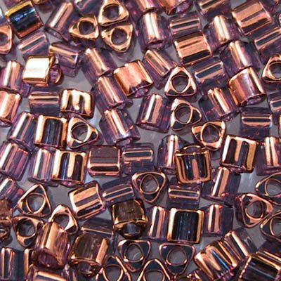Toho Triangles - 11/0 - Gold Lustered Light Raspberry