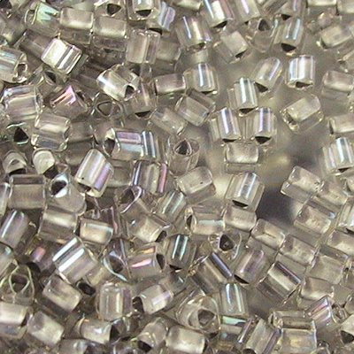 Toho Triangles - 11/0 - Inside Colour Grey/Crystal