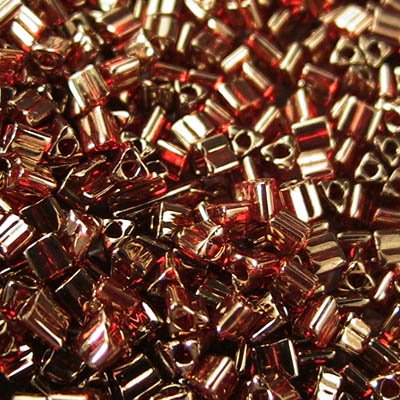 Toho Triangles - 11/0 - Gold Lustrered Red