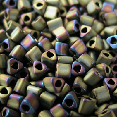Toho Triangles - 11/0 - Matte Raku Olive/Purple